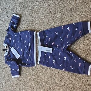 NWT Janie and Jack Baby Sailboat French Terry Sweatshirt & Jogger Set